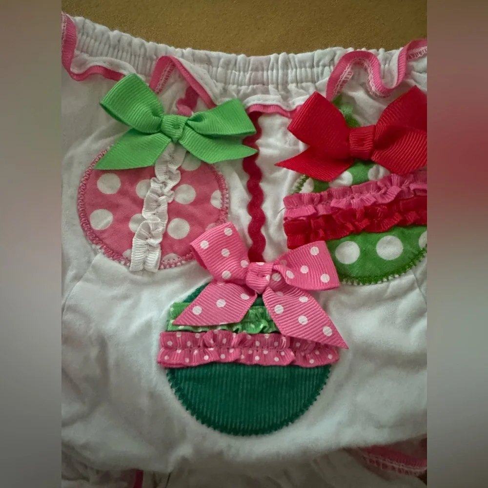 0-6M Mud Pie Diaper Covers Halloween Pumpkin & Christmas Balls lot of 2